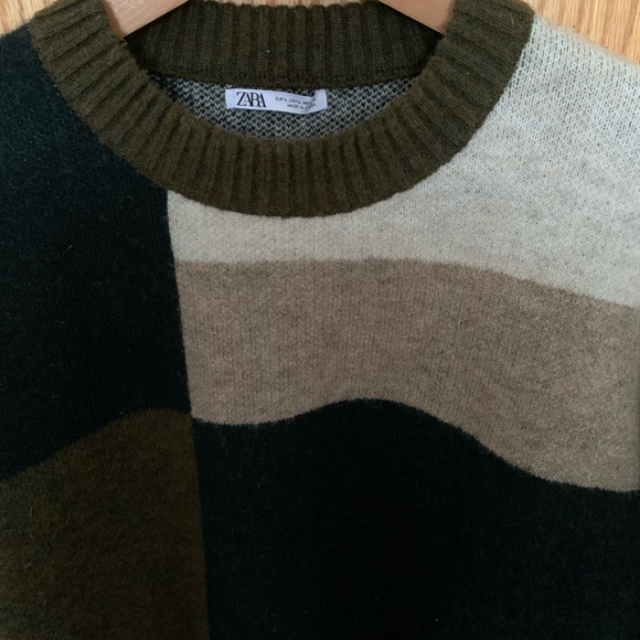 Zara Men’s Wool Colorblock Sweater - Picture 2 of 5